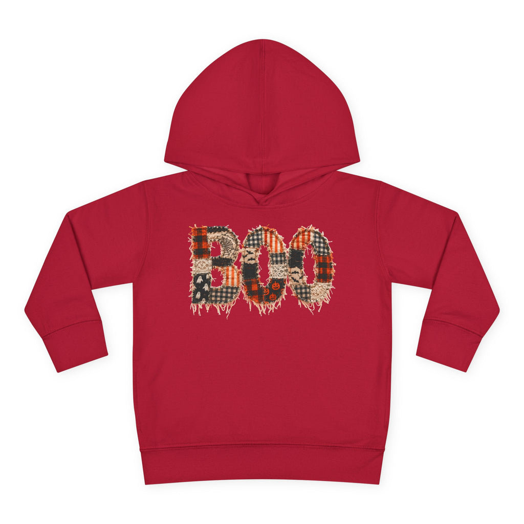 Toddler Hoodie - "BOO" Plaid Halloween Pullover