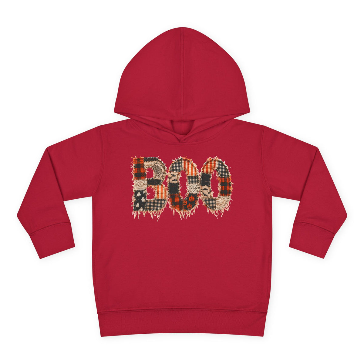 Toddler Hoodie - "BOO" Plaid Halloween Pullover