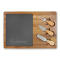 Engraved Acacia Charcuterie Board with Knives — Custom Cutting Board Set