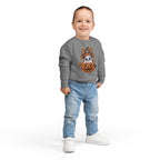 Kids Halloween Sweatshirt — Cute Ghost in Leopard Bow Pumpkin