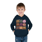 Toddler Halloween Pumpkin Hoodie — Colorful Patterned Jack-O’-Lanterns