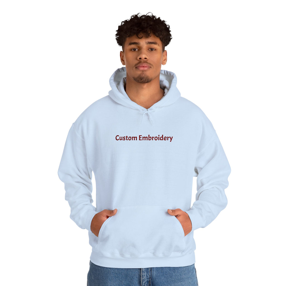 EMBROIDERED Custom Text (Light Colors/Shades) Unisex Hoodies