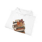 Autumn Bookstack — Cozy Fall Hoodie (Leaves & ‘Read More Books’ Design)