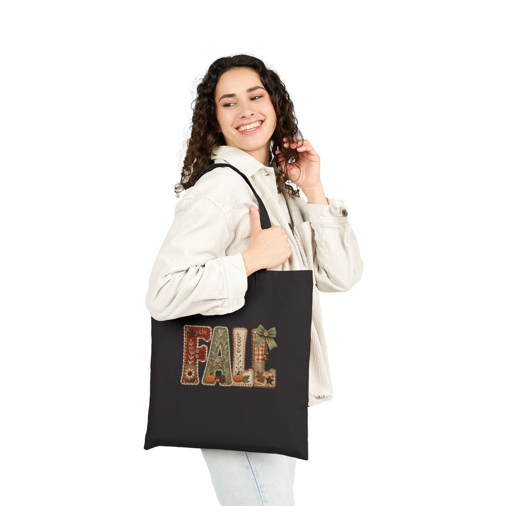 FALL Patchwork Tote Bag | Autumn Pumpkin Canvas Bag
