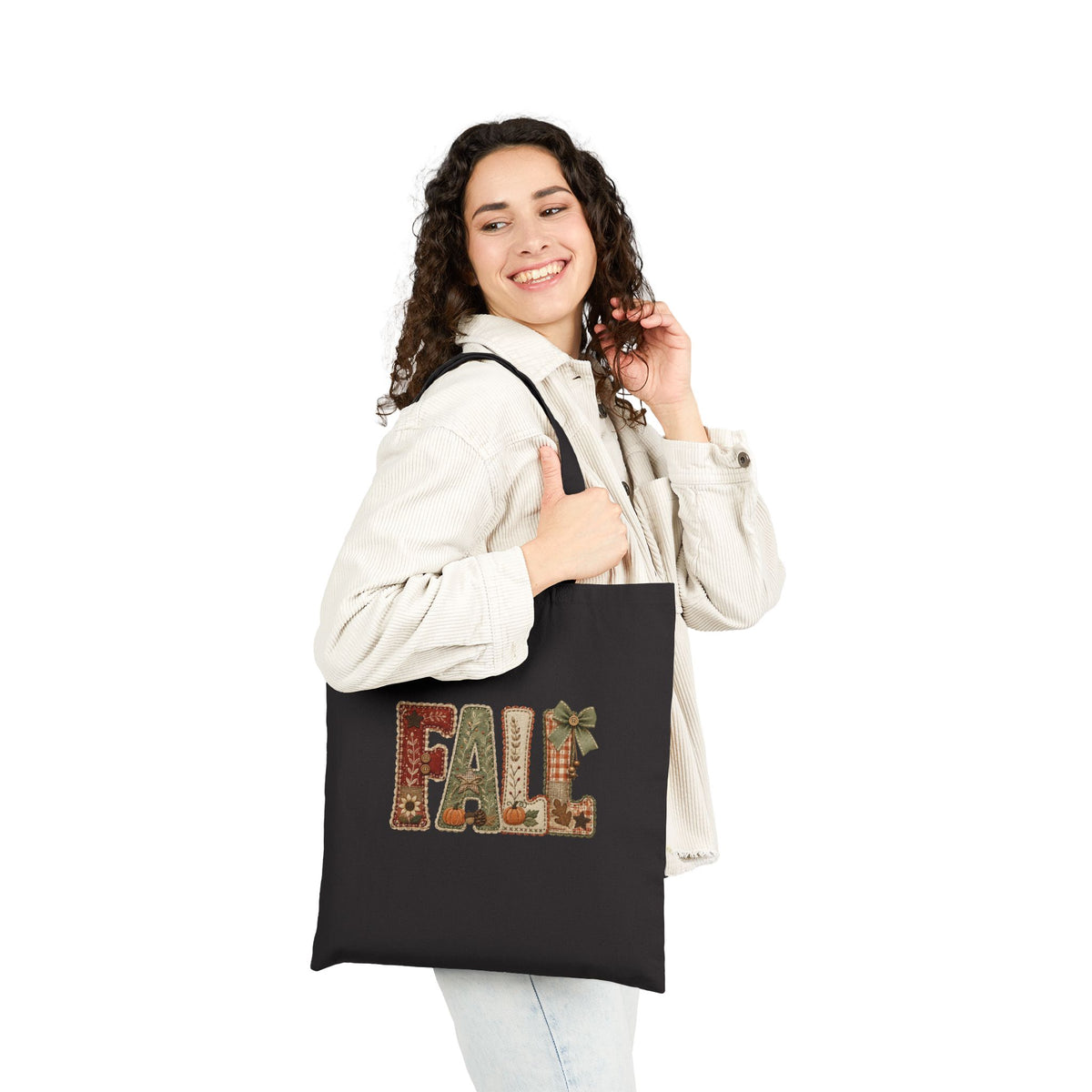 FALL Patchwork Tote Bag | Autumn Pumpkin Canvas Bag
