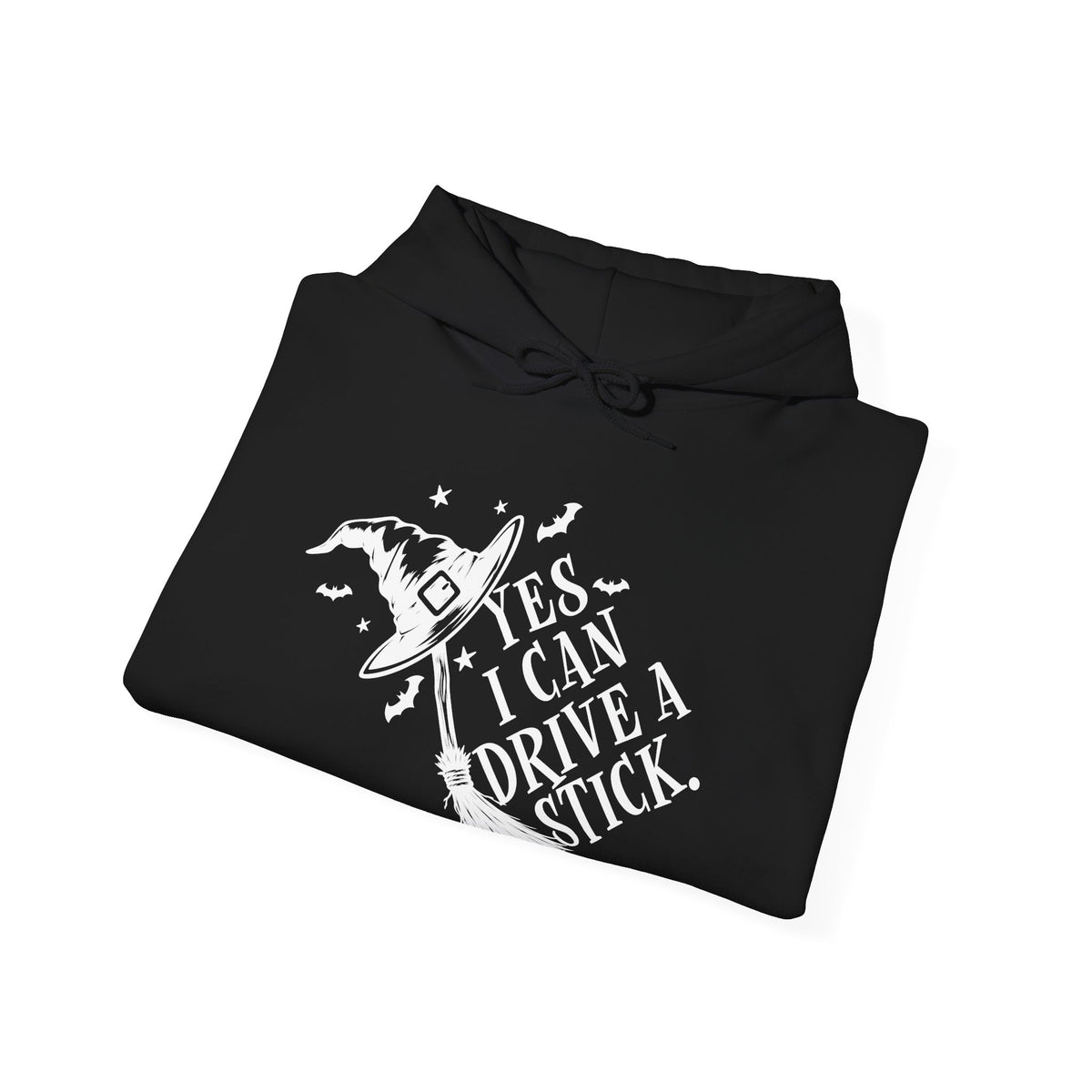 Yes I Can Drive a Stick Witch Graphic - Halloween Hoodie