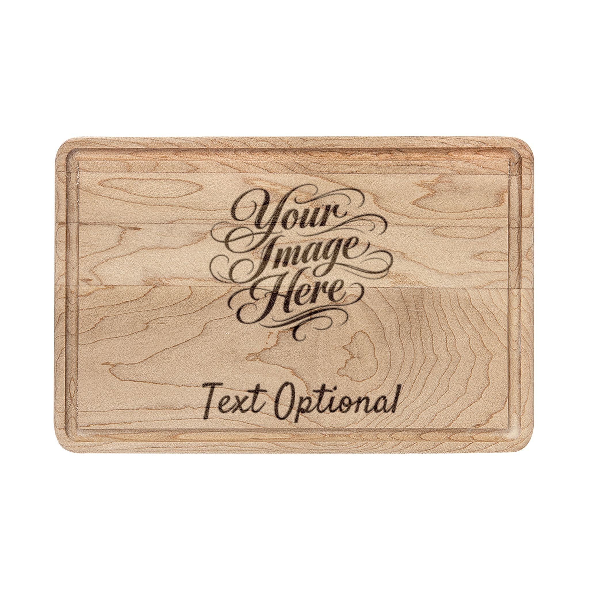 Personalized Engraved Wooden Cutting Board – Custom Text & Image, Maple or Walnut Gift