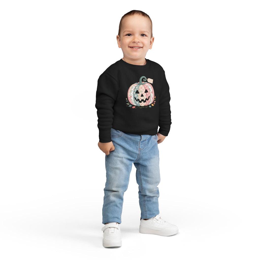 Toddler Sweatshirt - Patchwork Jack-O'-Lantern Pumpkin Pullover