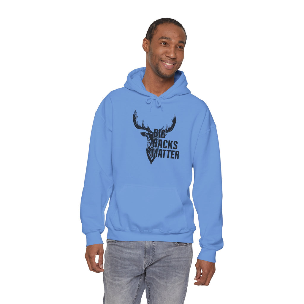 Big Racks Matter Deer Antler Hunting Graphic - Cozy Hoodie