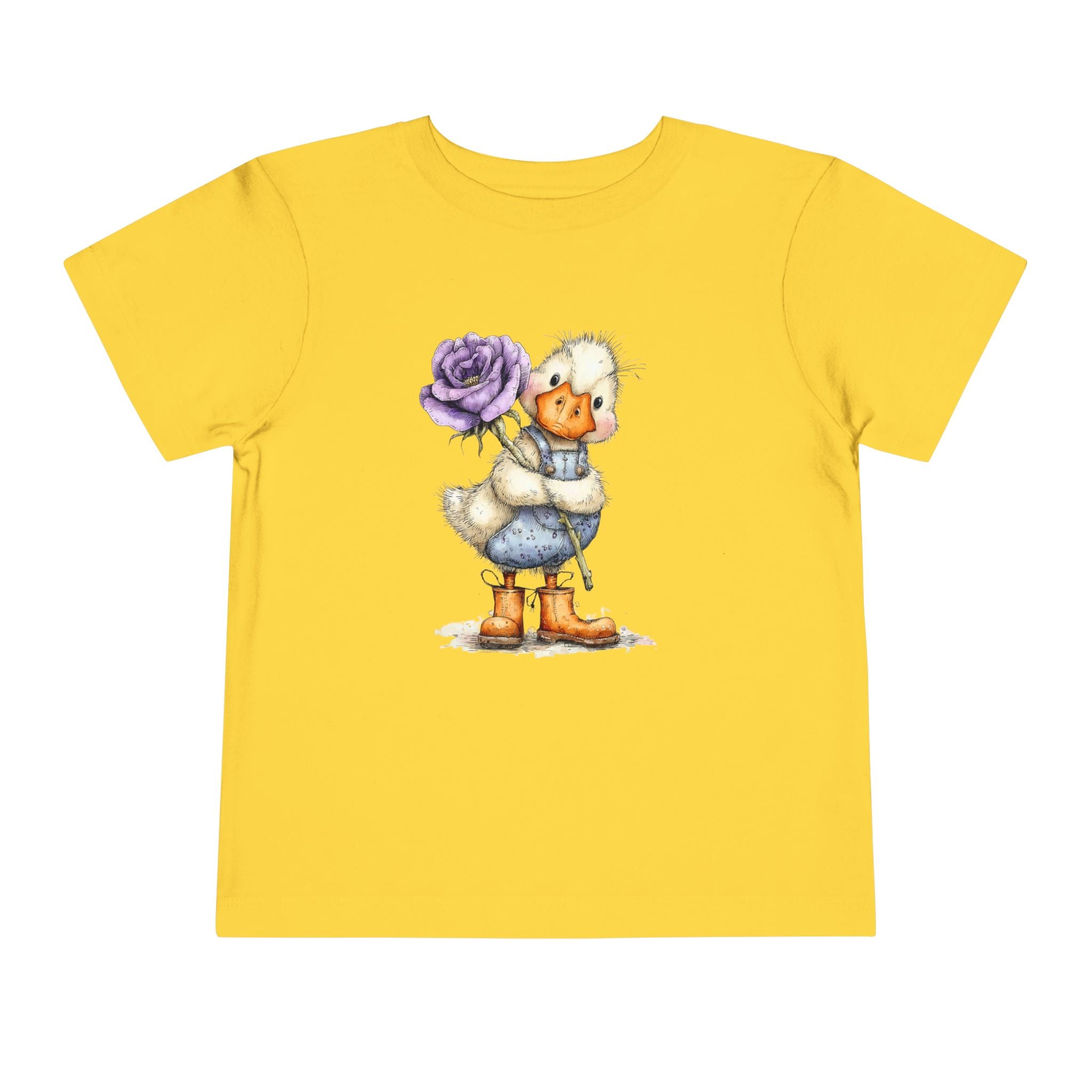 Cute Duckling Toddler Tee - Purple Rose Illustration