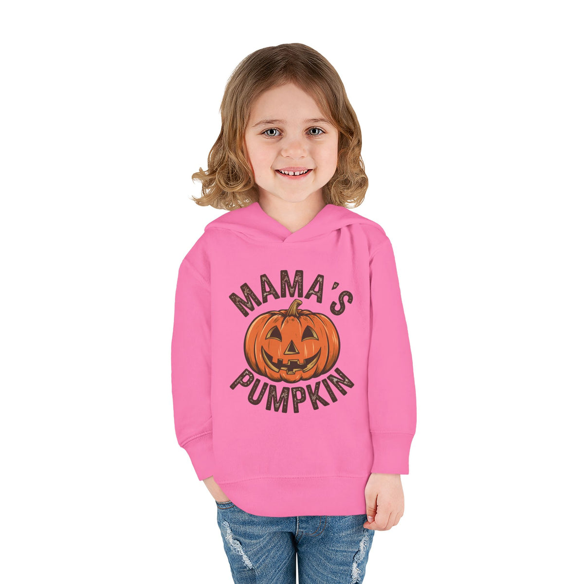 Toddler Hoodie — "Mama's Pumpkin" Halloween Jack-o'-Lantern Pullover