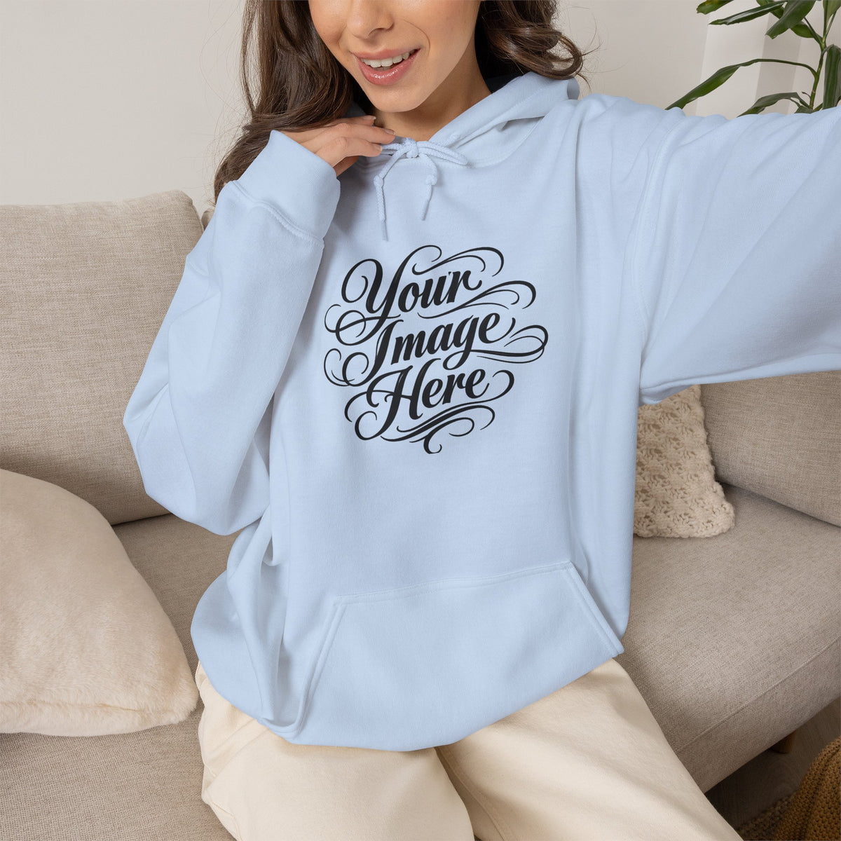 Custom Image & Optional Text Graphic Print - Cozy Hoodie