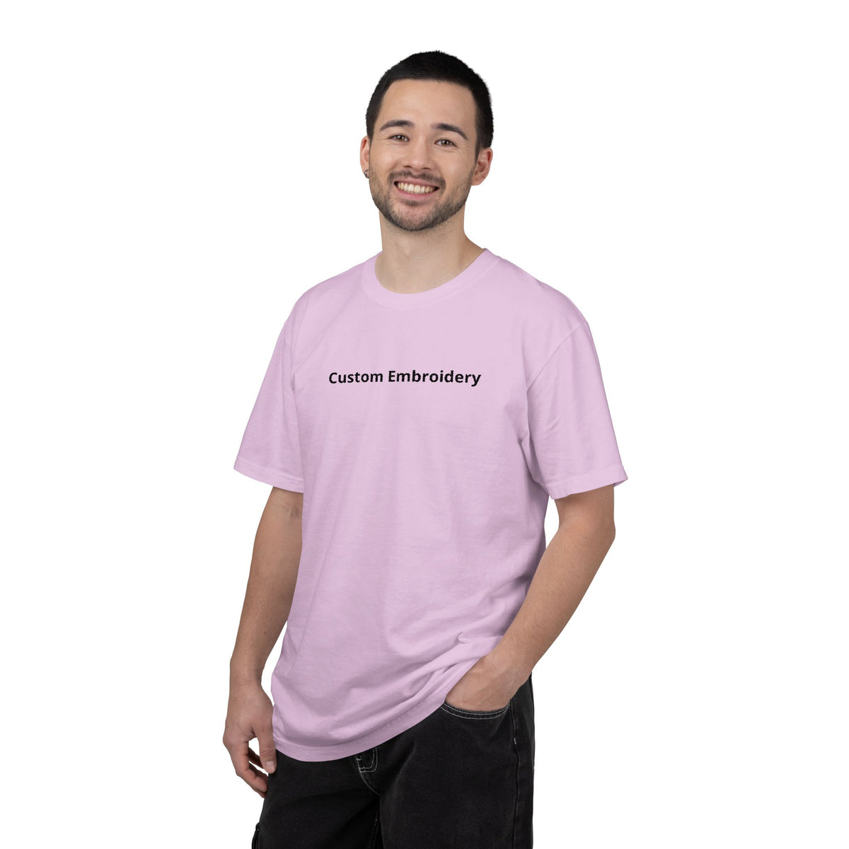 EMBROIDERED Custom Text Comfort Colors Unisex (Light Colors/Shades) T-Shirt