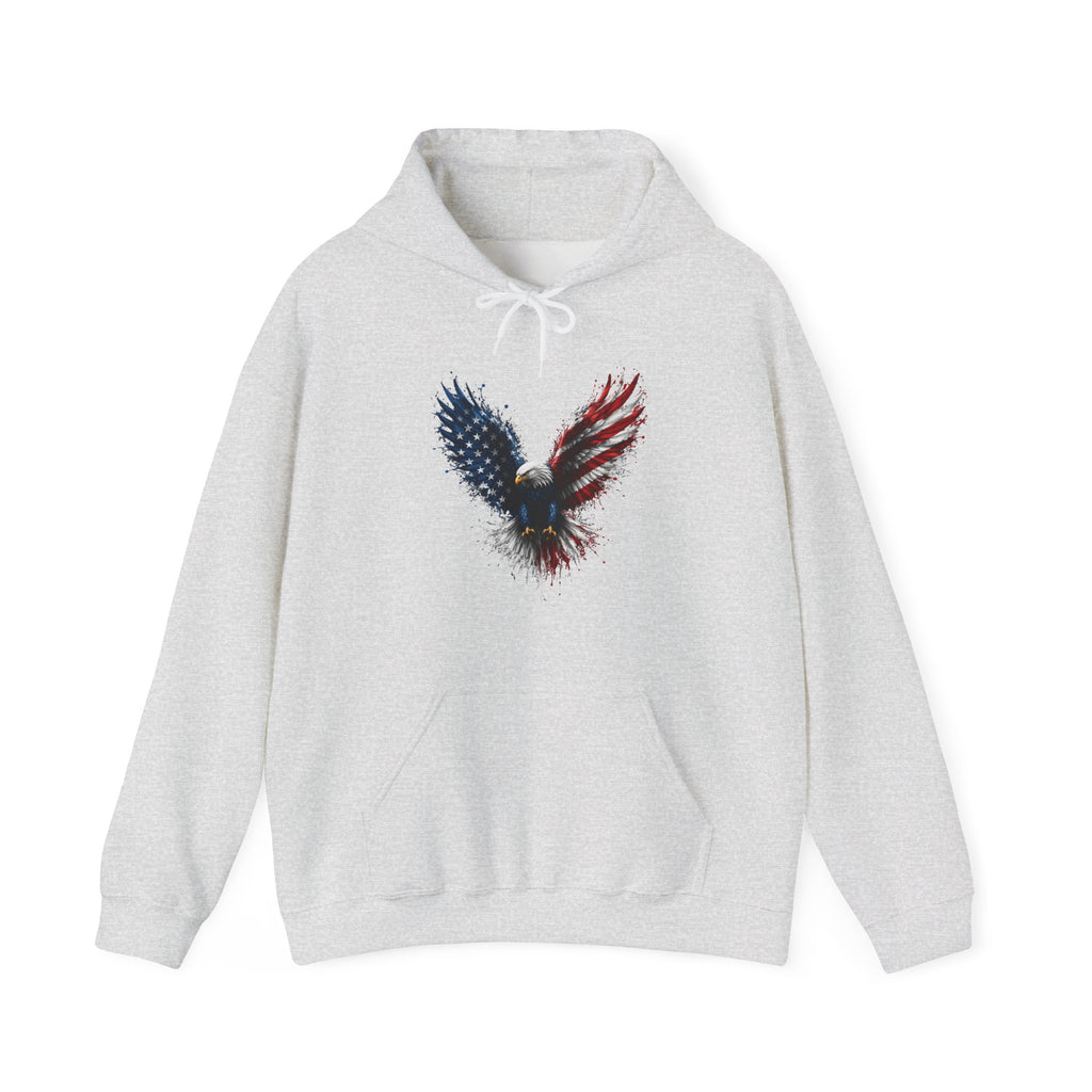 Patriotic American Flag Bald Eagle Graphic - Cozy Hoodie