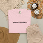 EMBROIDERED Custom Text Comfort Colors Unisex (Light Colors/Shades) T-Shirt