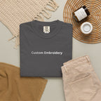 EMBROIDERED Custom Text Comfort Colors Unisex (Dark Colors/Shades) T-Shirt