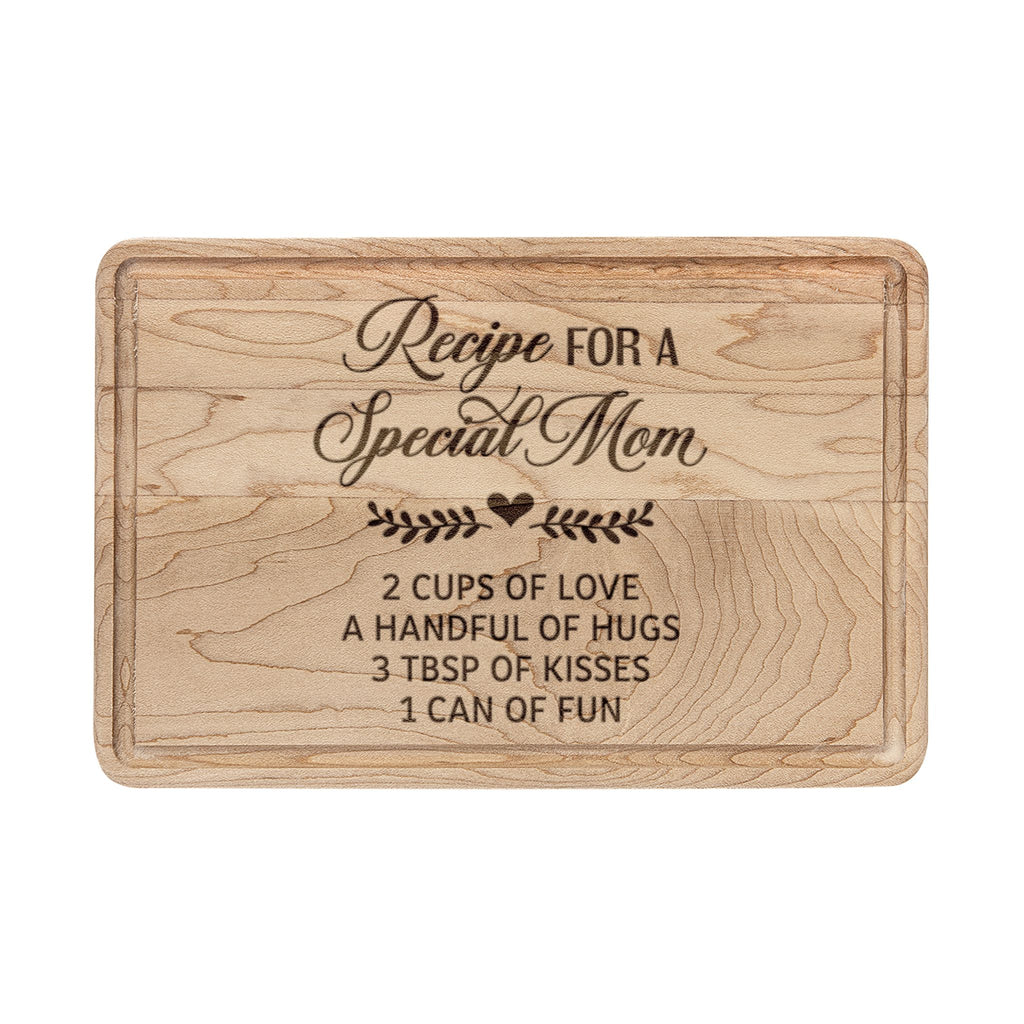 Engraved 'Recipe for a Special Mom' Wooden Cutting Board – Personalized Mother's Day Gift