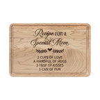 Engraved 'Recipe for a Special Mom' Wooden Cutting Board – Personalized Mother's Day Gift