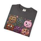 Patterned Comfort Colors Pumpkin Patch T-Shirt — Cute Halloween Jack-O'-Lanterns