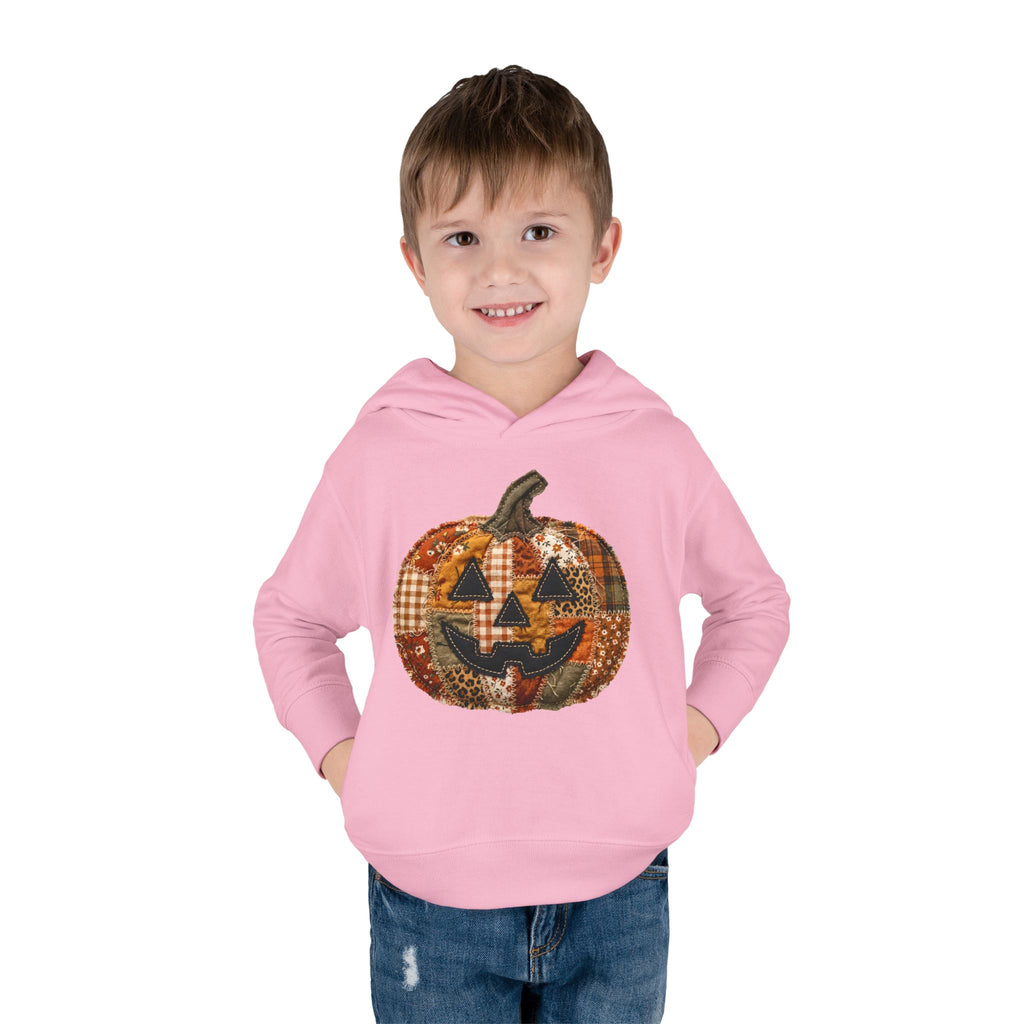 Toddler Halloween Pumpkin Hoodie — Patchwork Jack-O'-Lantern Pullover