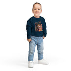 Toddler Sweatshirt — Cute Black Cat Costume Kid's Halloween Sweatshirt with Candy Basket