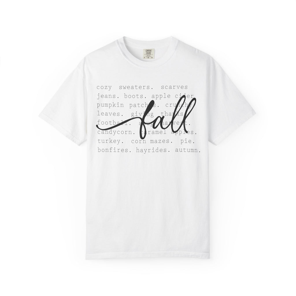 Fall Comfort Colors Graphic T-Shirt — Casual Script Autumn Tee