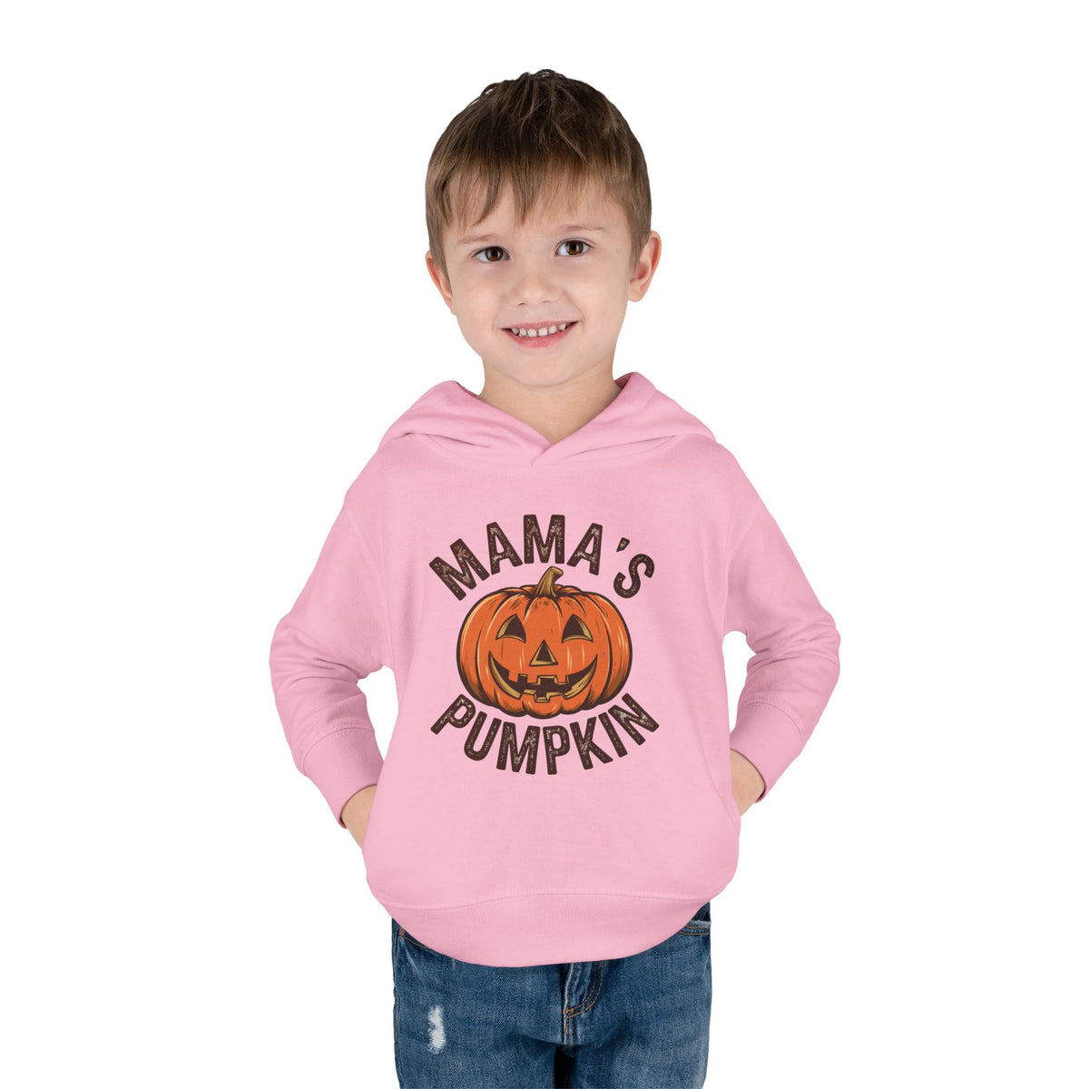 Toddler Hoodie — "Mama's Pumpkin" Halloween Jack-o'-Lantern Pullover