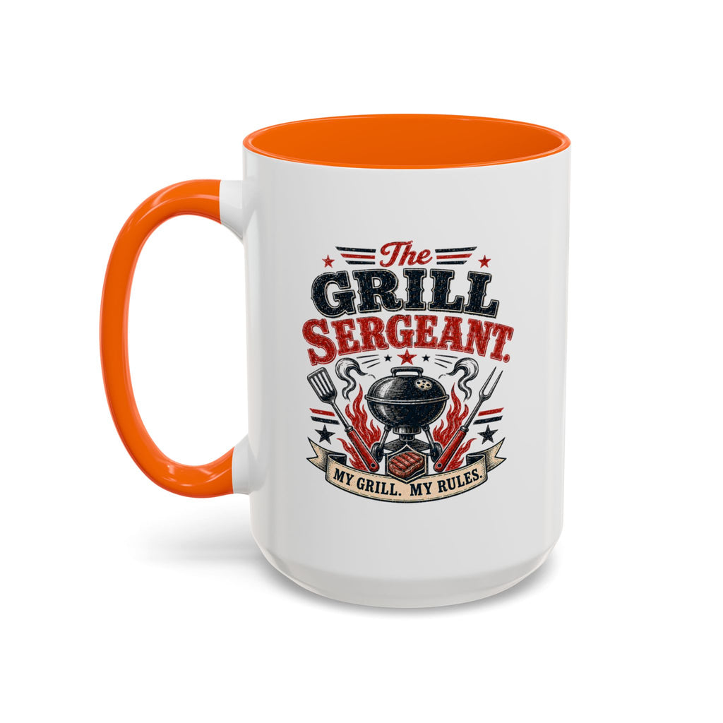 Grill Sergeant Accent Mug – "My Grill, My Rules" Coffee Cup (11/15oz)