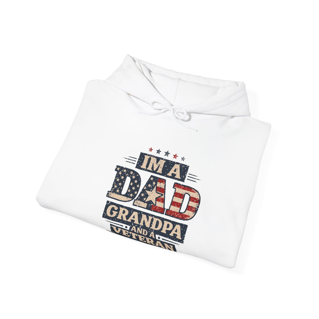 Men's Hoodie — "I'm a Dad, Grandpa & Veteran. Nothing Scares Me."