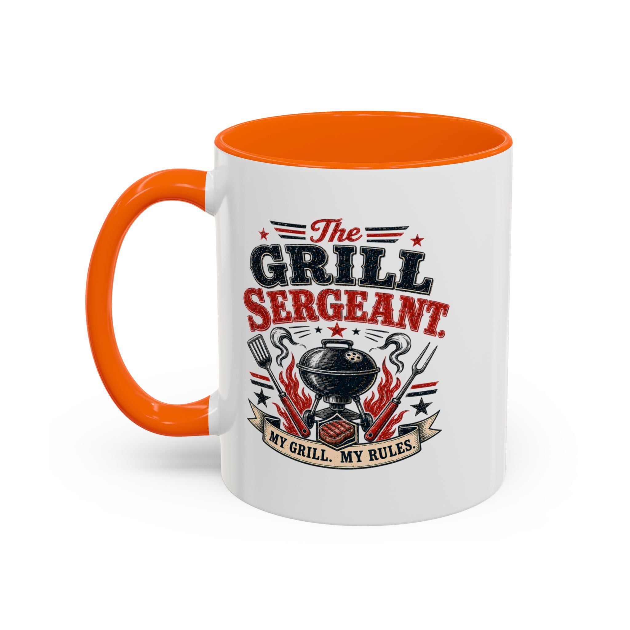 Grill Sergeant Accent Mug – "My Grill, My Rules" Coffee Cup (11/15oz)
