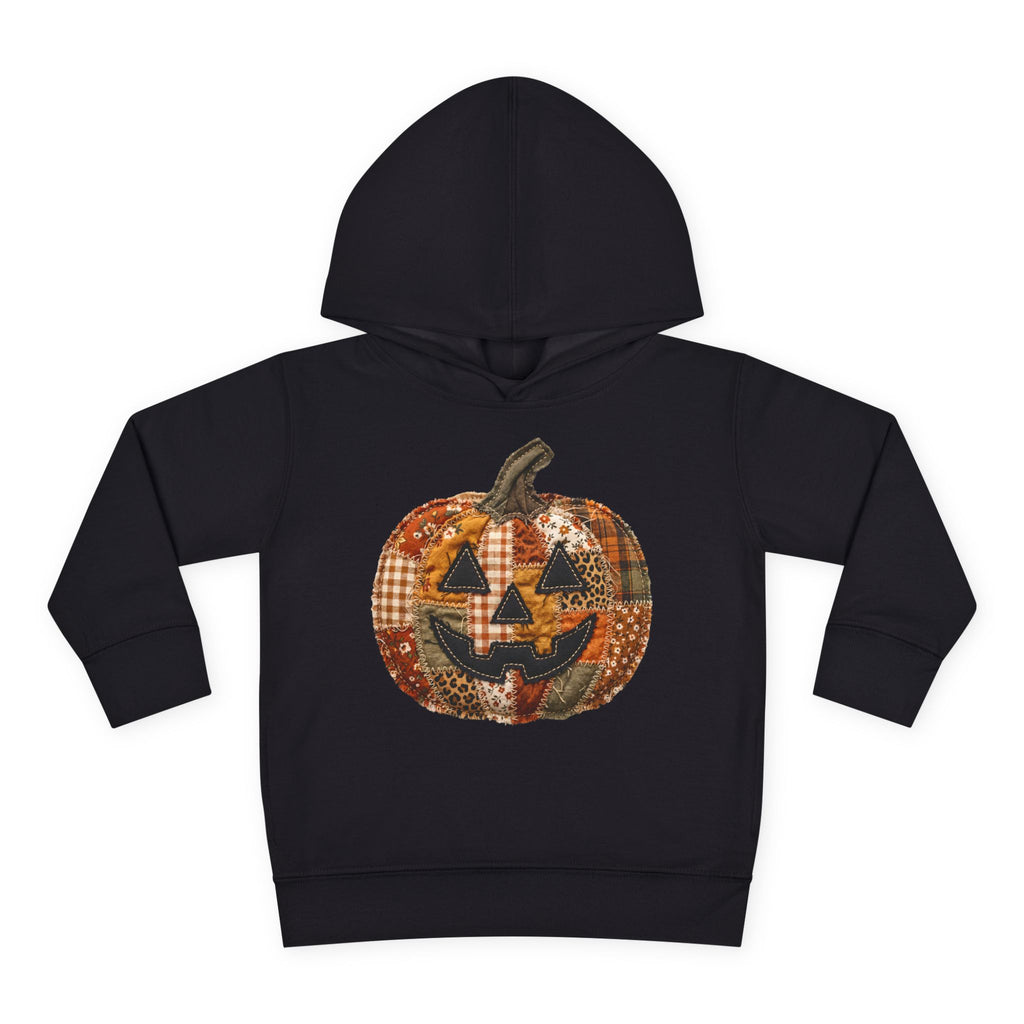 Toddler Halloween Pumpkin Hoodie — Patchwork Jack-O'-Lantern Pullover