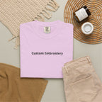 EMBROIDERED Custom Text Comfort Colors Unisex (Light Colors/Shades) T-Shirt