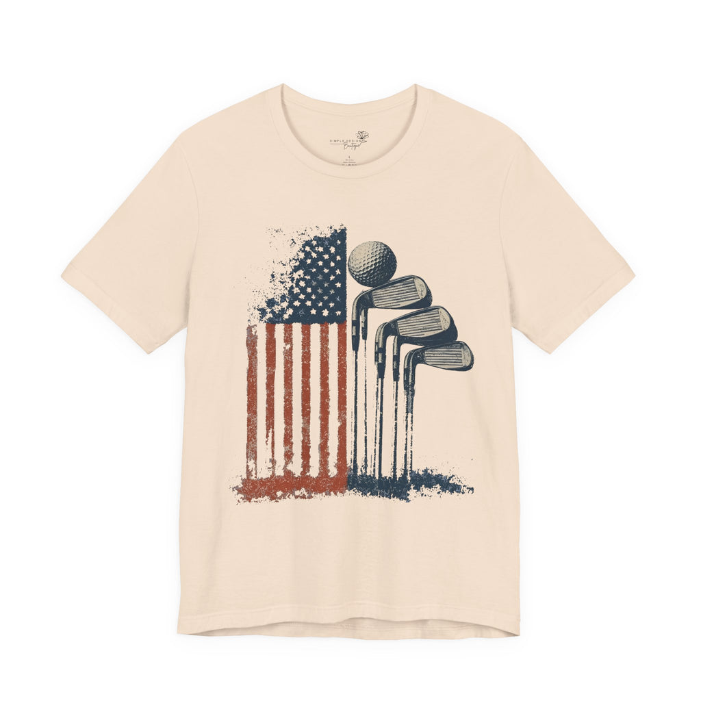Patriotic Flag Golf Club T-Shirt — American Flag Golfer Tee