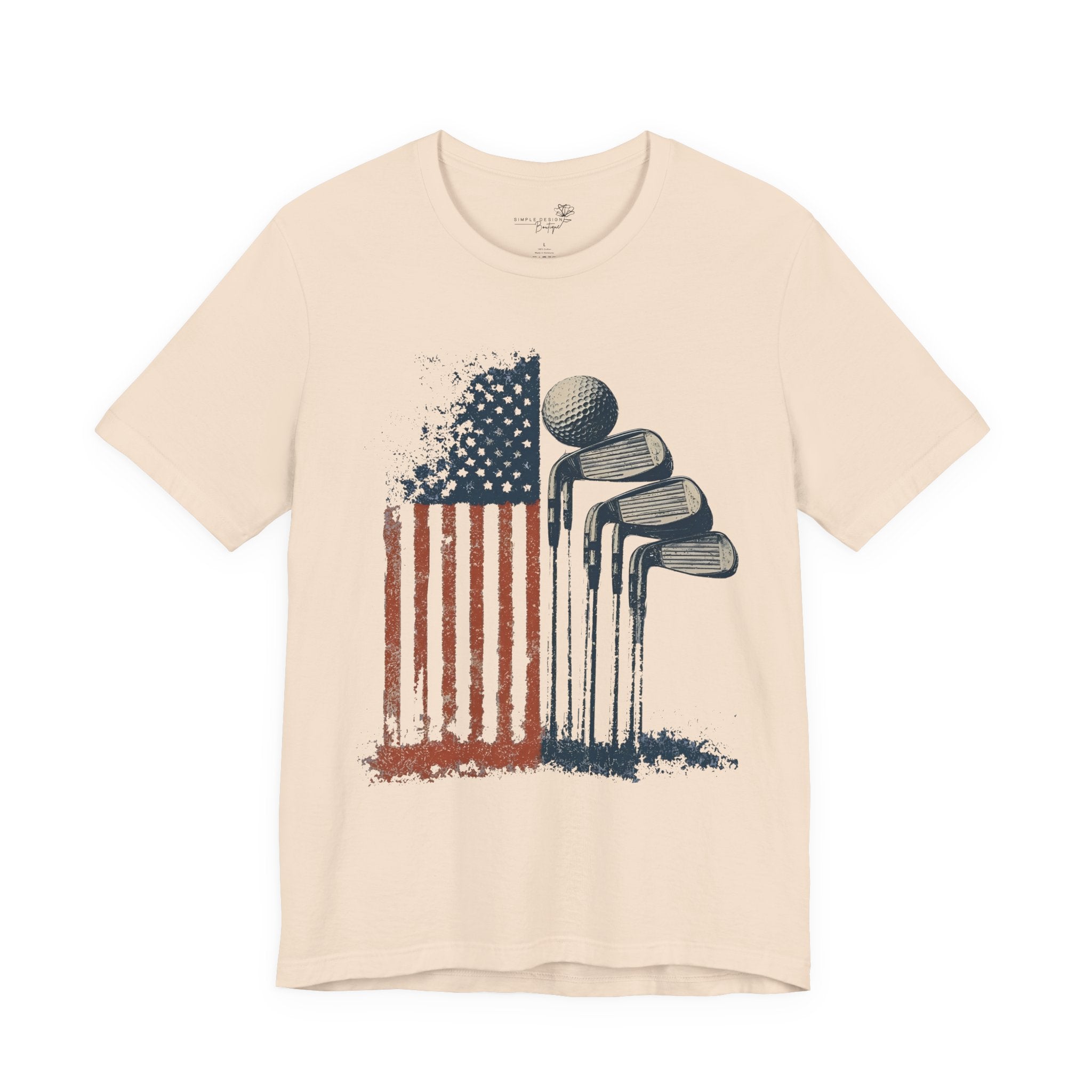 Patriotic Flag Golf Club T-Shirt — American Flag Golfer Tee