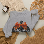 Lace Pumpkin & Orange Bow 3D Graphic | Halloween Pullover Sweatshirt