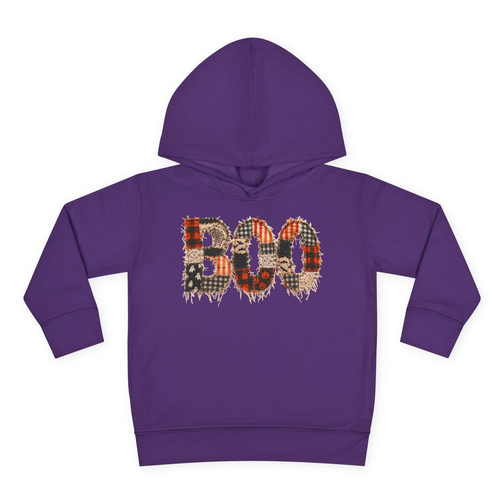 Toddler Hoodie - "BOO" Plaid Halloween Pullover