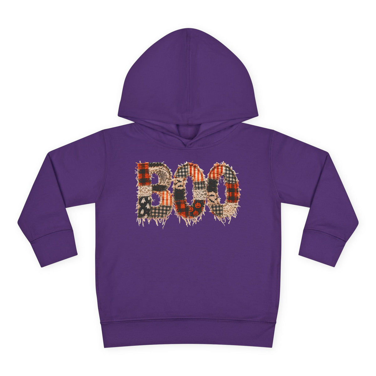 Toddler Hoodie - "BOO" Plaid Halloween Pullover