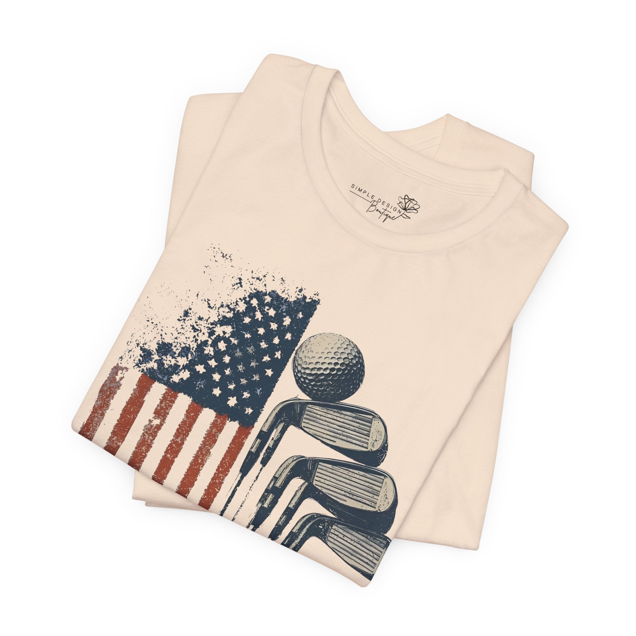 Patriotic Flag Golf Club T-Shirt — American Flag Golfer Tee