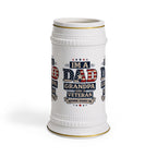 Upload Your Own Image or Keep Dad. Grandpa. Veteran. — Patriotic Beer Stein Mug | 22oz
