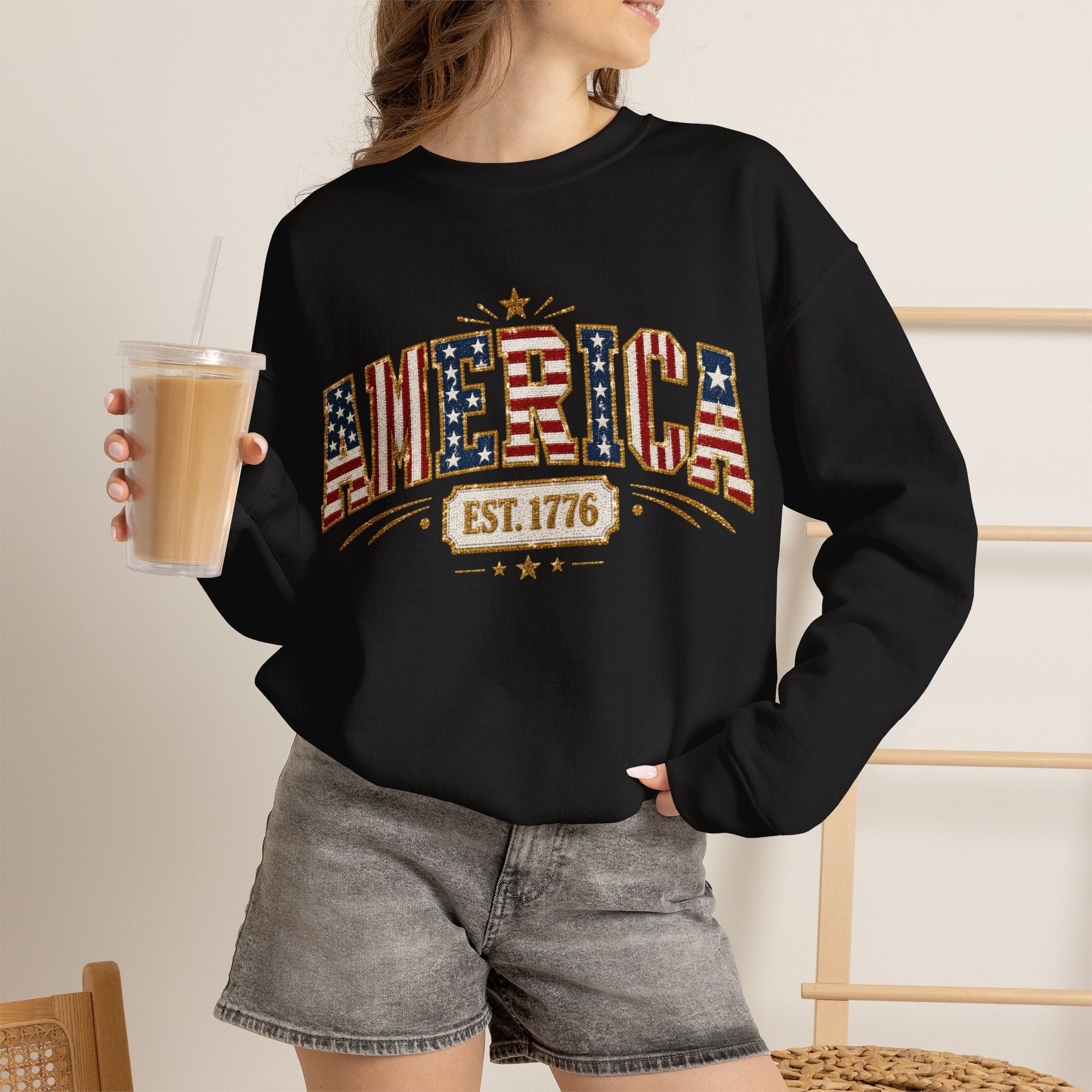 America 250th Anniversary Crewneck Sweatshirt — Patriotic Women’s Gift | S–3XL