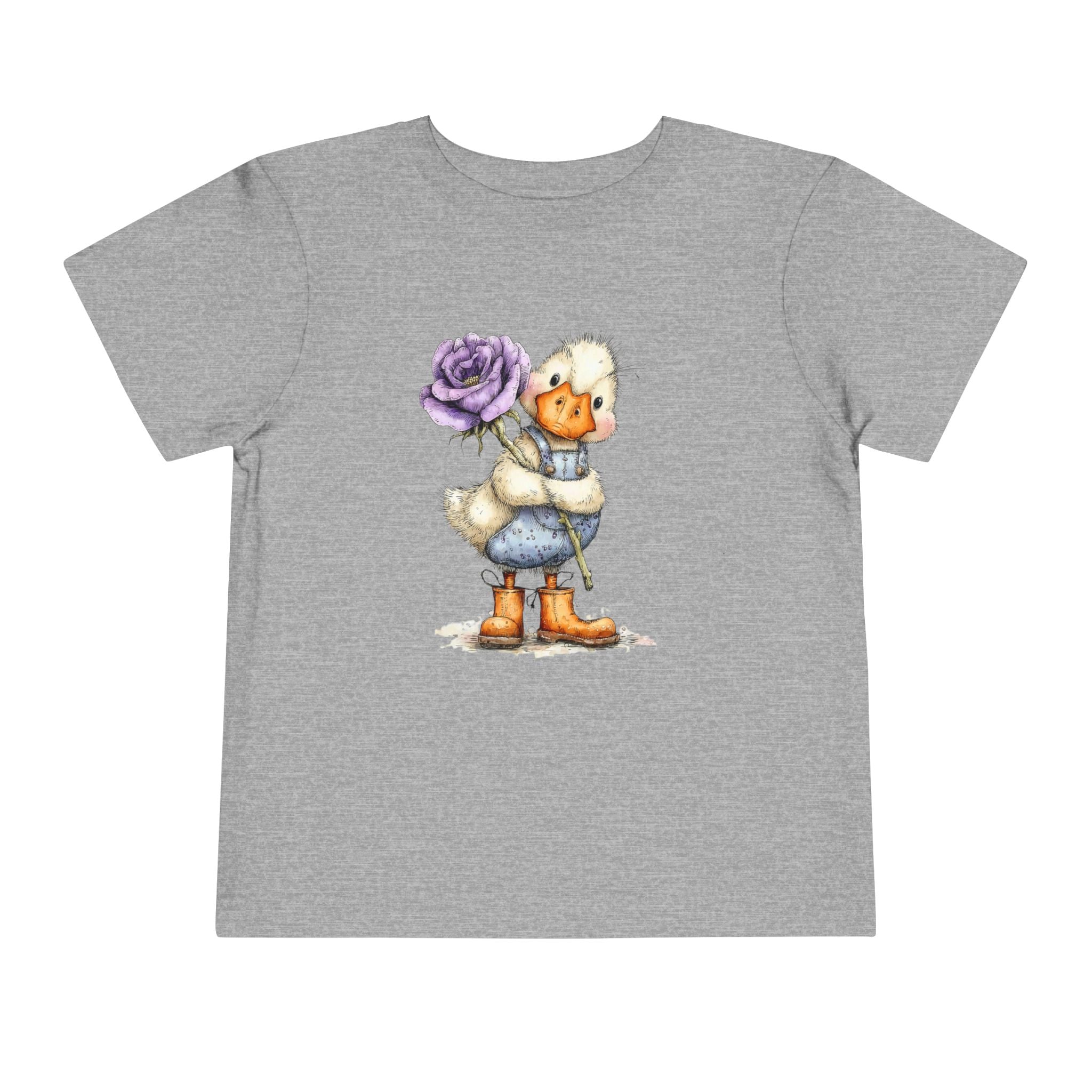 Cute Duckling Toddler Tee - Purple Rose Illustration