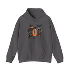 'BOO' Witch Hat, Bat & Spiderweb Graphic - Halloween Hoodie
