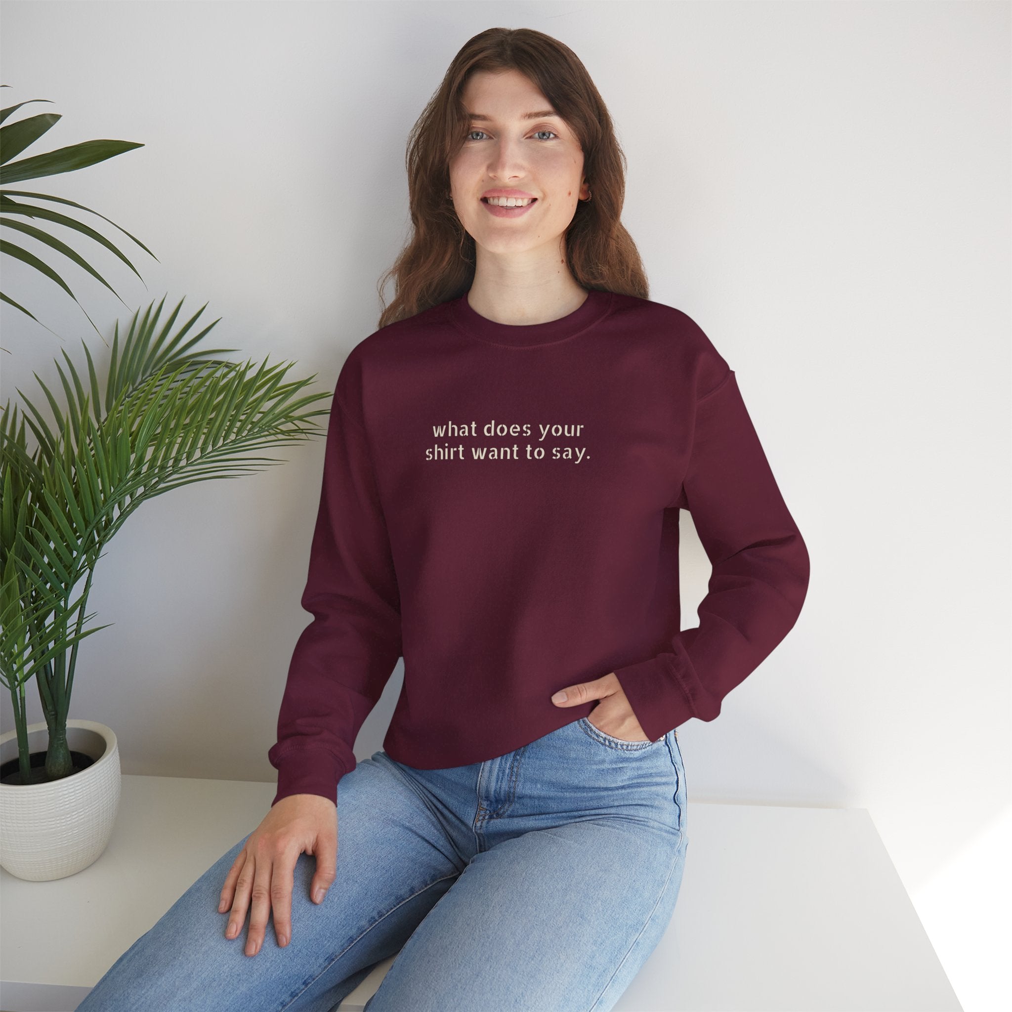 Custom Text Crewneck Sweatshirt — Say It Your Way