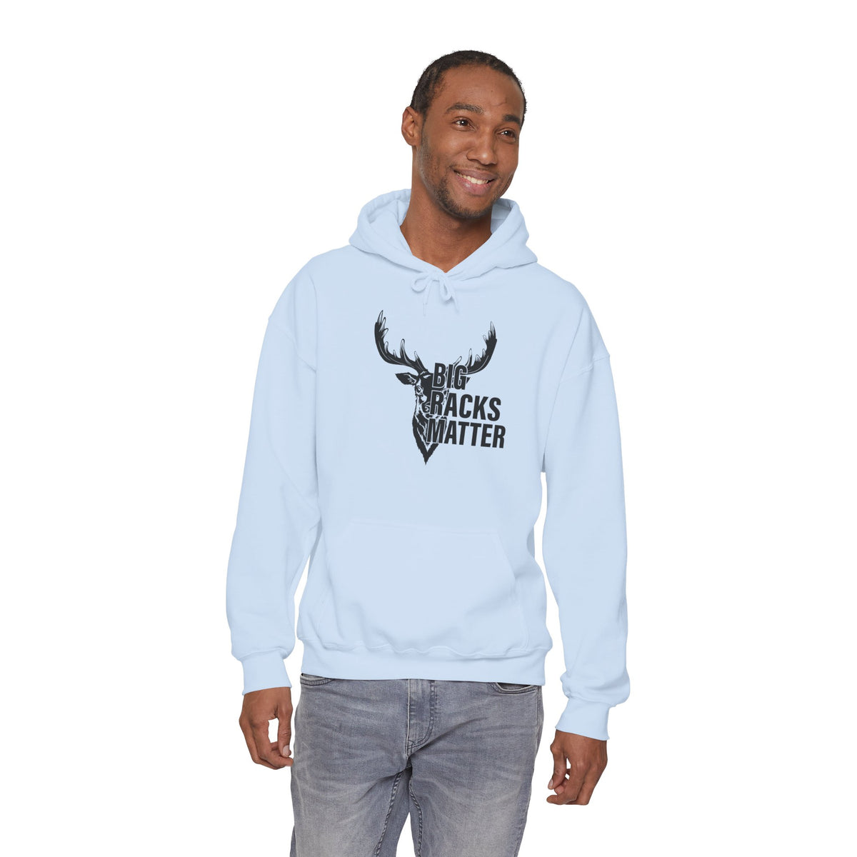 Big Racks Matter Deer Antler Hunting Graphic - Cozy Hoodie