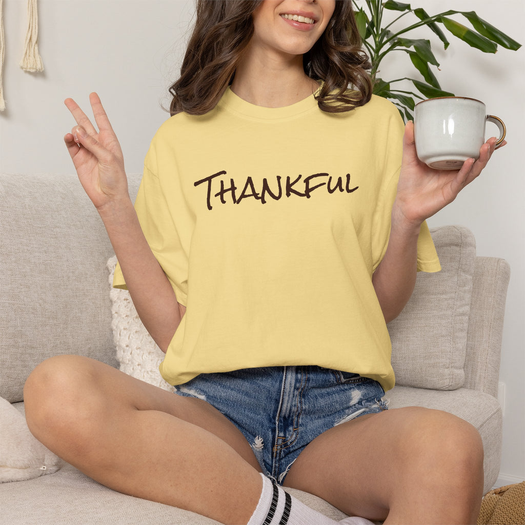 Thankful Unisex Comfort Colors T-Shirt – Gratitude Thanksgiving Tee