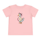 Cute Duckling Toddler Tee — Watercolor Duck with Pink Bow