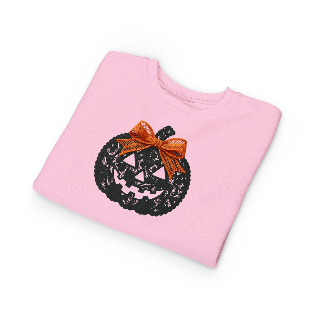 Toddler Sweatshirt - Halloween Jack-O'-Lantern with Orange Bow