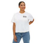 Class of 2026 FRONT & BACK Women's Boxy, Slightly Cropped Tee – Customize School Name Optional Graduation T‑Shirt