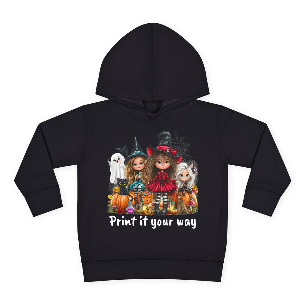 Toddler Hoodie — Cute Halloween Witch Girls Pumpkin Design - CAN CUSTOMIZE IMAGE AND/OR TEXT