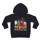 Toddler Hoodie — Cute Halloween Witch Girls Pumpkin Design - CAN CUSTOMIZE IMAGE AND/OR TEXT